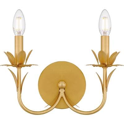 Wall 2 Lights Gold Leaf