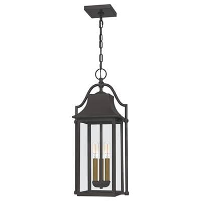 Outdoor hanging 3 light western bronze
