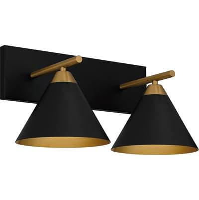 Bath 2 Lights Matte Black by Quoizel