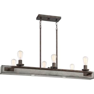 Linear chandelier 6 light iron gate by Quoizel