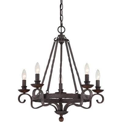 Chandelier 5-Lgt Rustic Black