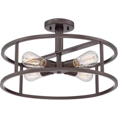 Semi Flush 4 Lgt Wstrn Brnz by Quoizel