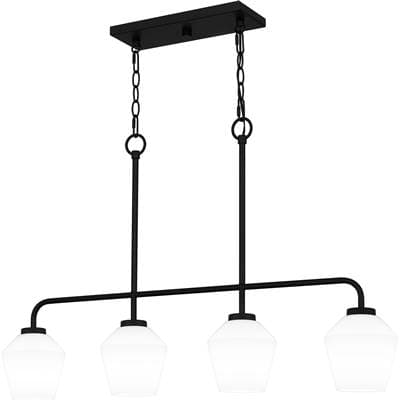 Linear Chandelier 4 Lights Matte Black