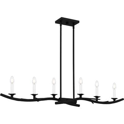 Linear Chandelier 6 Lights Earth Black