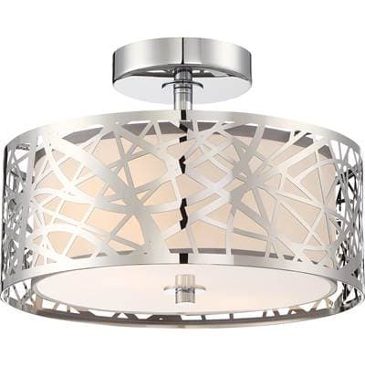 Semi Flush Plsh Chrm 12''D