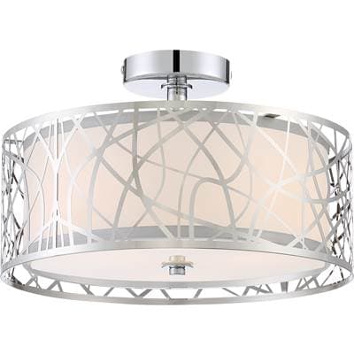 Semi Flush Plsh Chrm 15''D