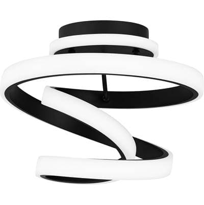 Semi flush led light matte black