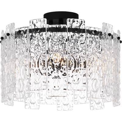 Semi flush 4 lights matte black by Quoizel