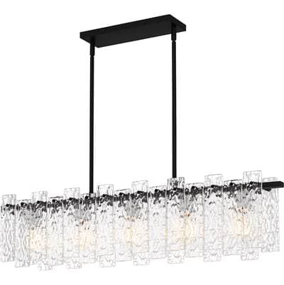 Linear chandelier 5 lights matte black by Quoizel