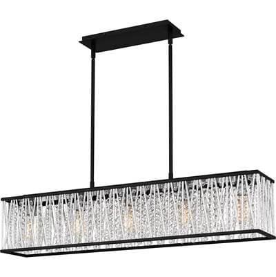 Linear chandelier 5 lights matte black.