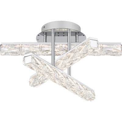 Semi flush led light polished chrome