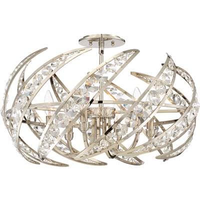 Semi flush mount 6 lights polished nicke by Quoizel