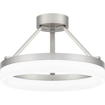 Semi flush mount led light brushed nicke