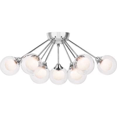 9 Lgt Semi Flush Chrome
