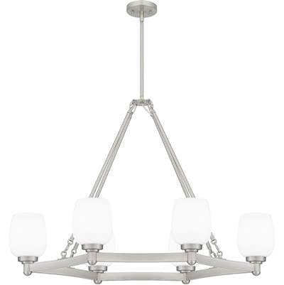 Linear chandelier 6 lights brushed nicke
