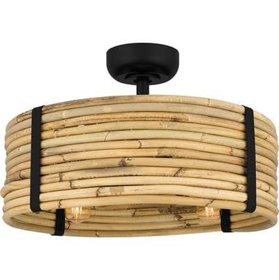 Fan Light 4 Lights Matte Black