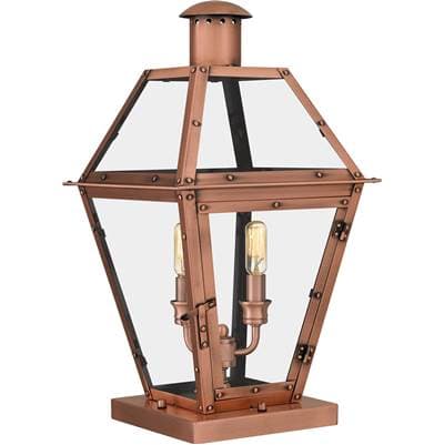 Outdoor Pier Base 2 Lights Aged Copper