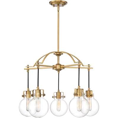 5 Lgt Chandelier Wthrd Brass