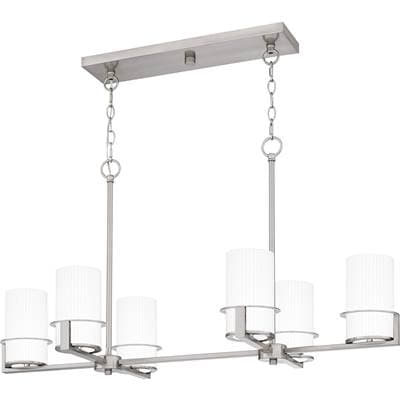 Linear Chandelier 6 Lights Brushed Nicke