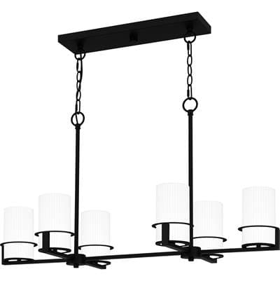 Linear Chandelier 6 Lights Matte Black