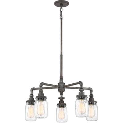5 Lgt Chandelier Rustic Blk by Quoizel