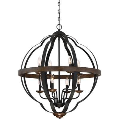 8 Lgt Foyer Mystic Blk by Quoizel
