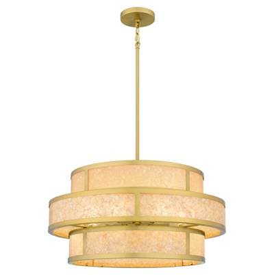 Stoneland 6-Light Brushed Gold Pendant Light