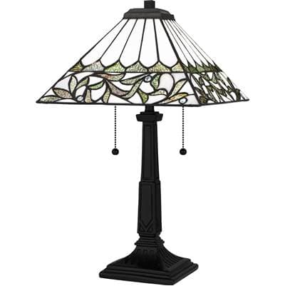 Table lamp tiffany 2 lights matte black by Quoizel