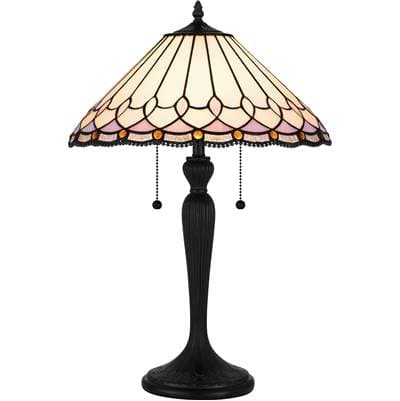 Table lamp tiffany 2 lights matte black by Quoizel