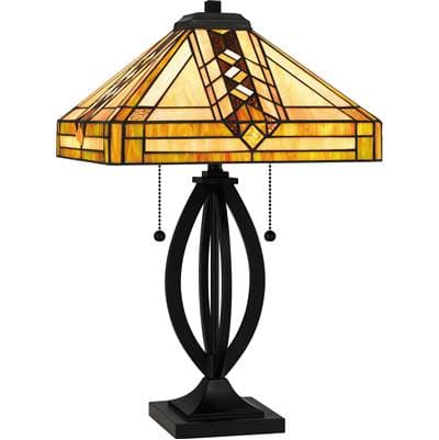 Table lamp tiffany 2 lights matte black by Quoizel