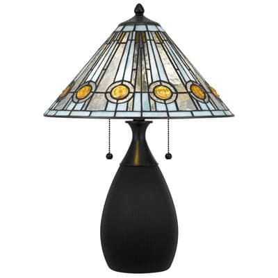 Ayla 2-Light Matte Black Table Lamp