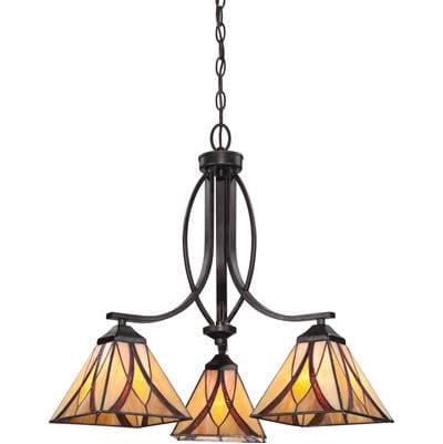 Chandelier Tiffany Valiant Bronze 3Lt by Quoizel