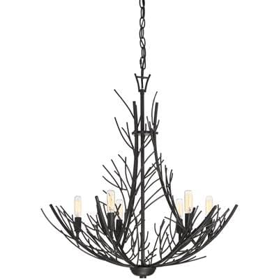 Chandelier 6 Lgt Mercado Black by Quoizel