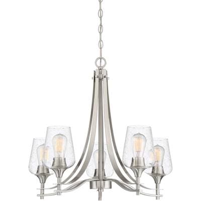 5 Lgt Chandelier Brshd Nkl by Quoizel