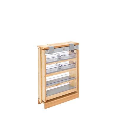 Wood Vanity Base Filler Pull Out Organizer for New Vanity Applications w/Soft Close