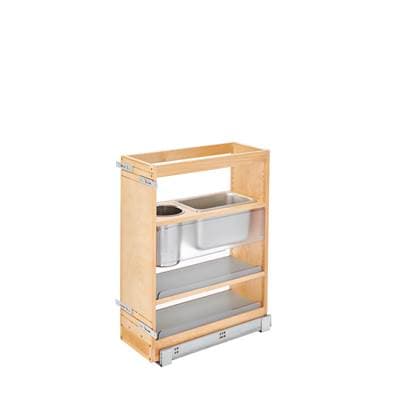 Wood Vanity Cabinet Pull Out Grooming Organizer w/Soft Close by Rev-A-Shelf