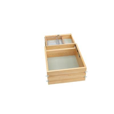 Wood Vanity Cabinet Replacement Half Tier Drawer System (No Slides) by Rev-A-Shelf