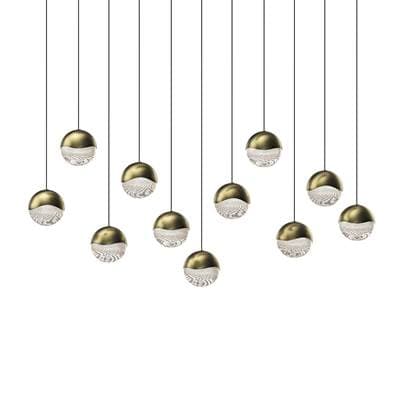 11-Light Rectangle Large LED Pendant