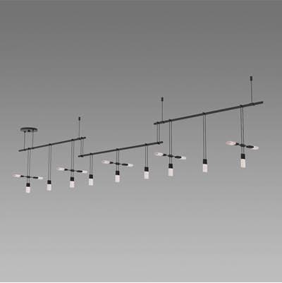 36'' 3-Bar Offset Linear with Crystal Chiclet Luminaire Combo