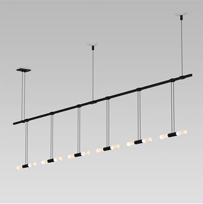 36'' 2-Bar In-Line Linear with Crystal Double Glass Rod Luminaires