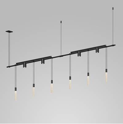 36'' 2-Bar In-Line Linear w/ Crystal Rods & 24'' Light Bars & Bar-Mounted Single Cyls w/Flood Lenses