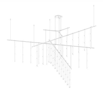 72'' 4-Tier Tri-Bar w/ Crystal Ladder Light Luminaires