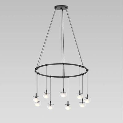 24'' Single Ring with Monoline1/2 Etched Sphere Pendants