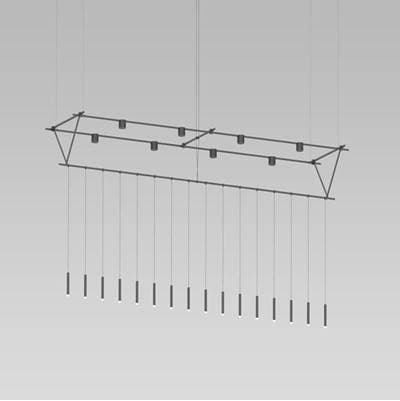 96'' Triangle Truss with 36''Monoline Thin Cylinder Pendants + Power Precise Direct Mount Cylinders