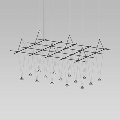 96'' x 72'' Truss-Suspended Gridscape with 16'' V-Line Downlight Cone Luminaires