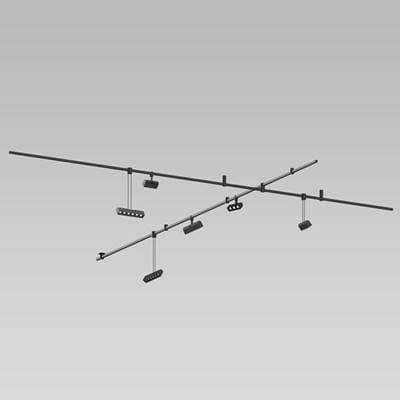 2-Bar Freeform Surface Mount with 3-Cell Luminaires + 6-Cell Luminaires