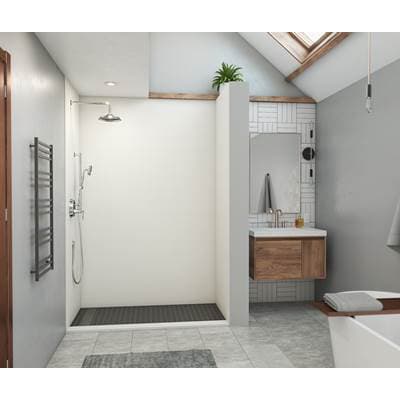 MSMK96-3662 36 x 62 x 96 Swanstone Modern Subway Tile Glue up Shower Wall Kit in White (Express Program)