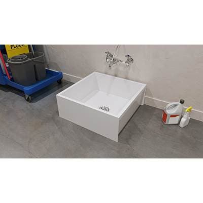 MSR-2424-3WAS 24 x 24 Veritek Floor Mount Single Bowl Mop Service Sink in White 3'' Drain