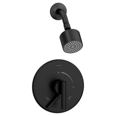 Dia Single Handle 1-Spray Shower Trim with Secondary Volume Control in Matte Black - 1.5 GPM (Valve Not Included) by Symmons