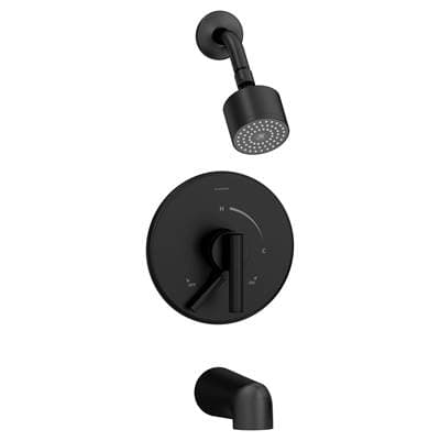 Dia Single Handle 1-Spray Tub and Shower Faucet Trim with Brass Escutcheon in Matte Black - 1.5 GPM (Valve Not Included) by Symmons
